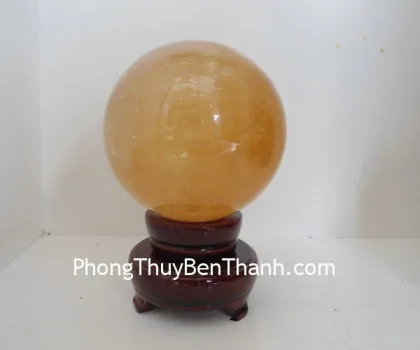 Quả cầu đá thạch anh vàng non M191-S2-1870