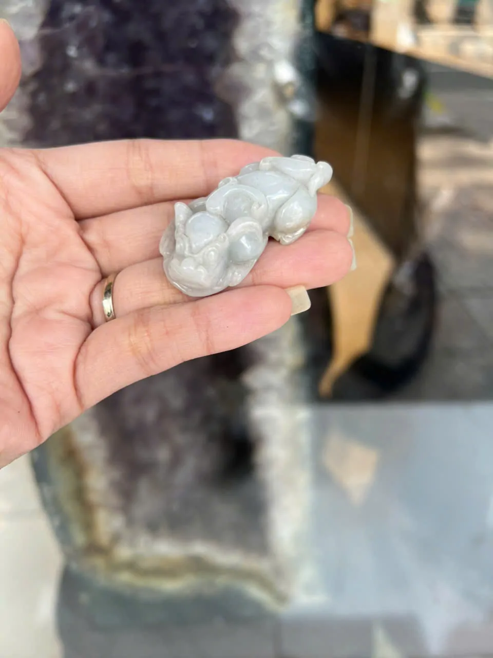 Tỳ hưu ngọc phỉ thúy xanh bạch A+++++ (GCN 17760 - 23.24 gr) S6899-S1-4834