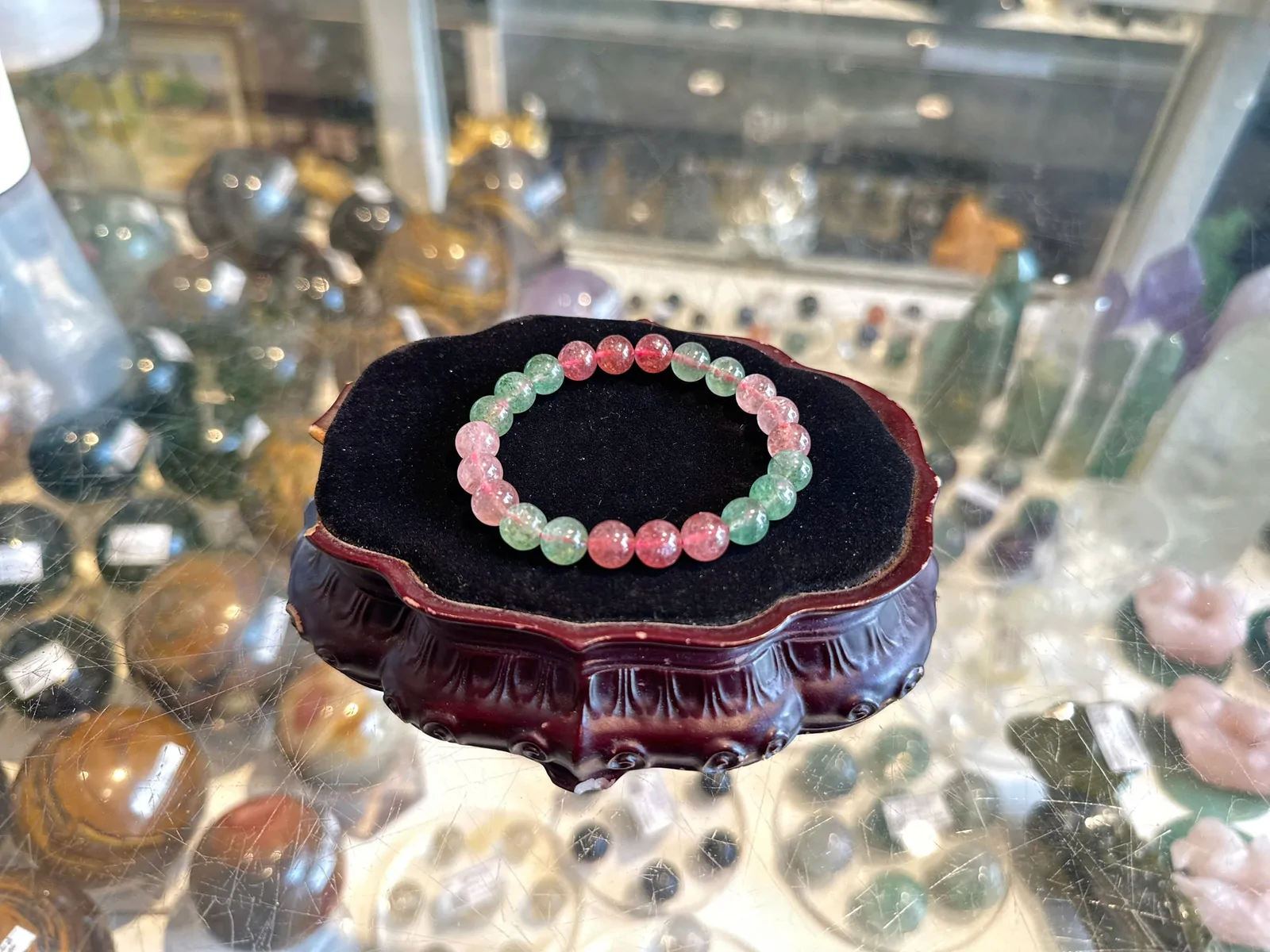 Chuỗi thạch anh dâu xanh đỏ (18.6g - 22 bi) S6654-S3-1284